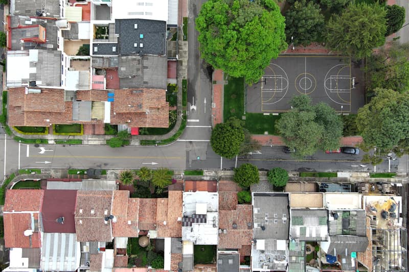 Fotogrametría con dron: fotografía nadir de un vuelo sobre un sector urbano